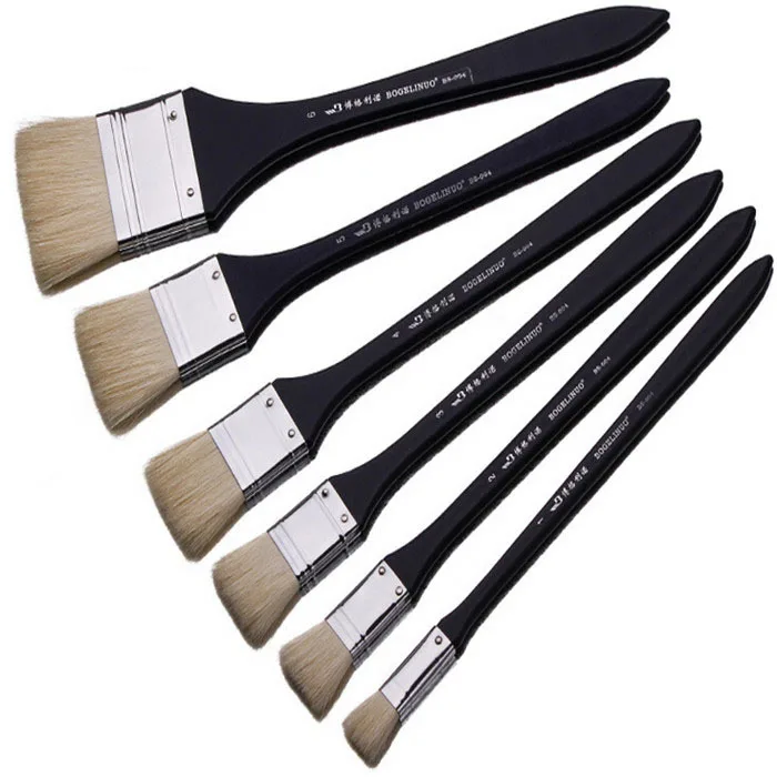 6pcs/set Goat Hair Scrubbing Brush Watercolor Gouache Acrylic Brushes