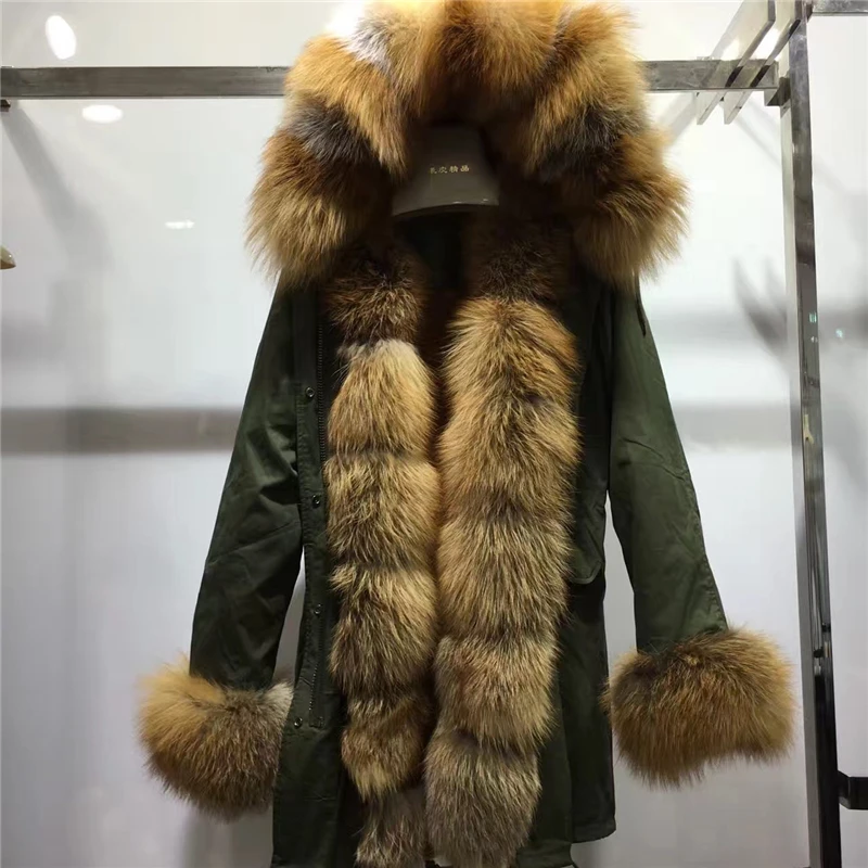 MAOMAOKONG зимняя куртка новая длинная камуфляжная женская верхняя одежда толстые парки натуральный Лисий мех воротник пальто с капюшоном