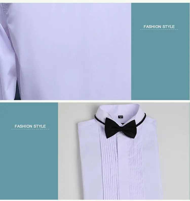 AIMENWANT 2017 S-5XL смокинг рубашки мужские Корея Slim Fit с бантиком Свадебные рубашка белая Бизнес французский манжетой платье-рубашка рубашки