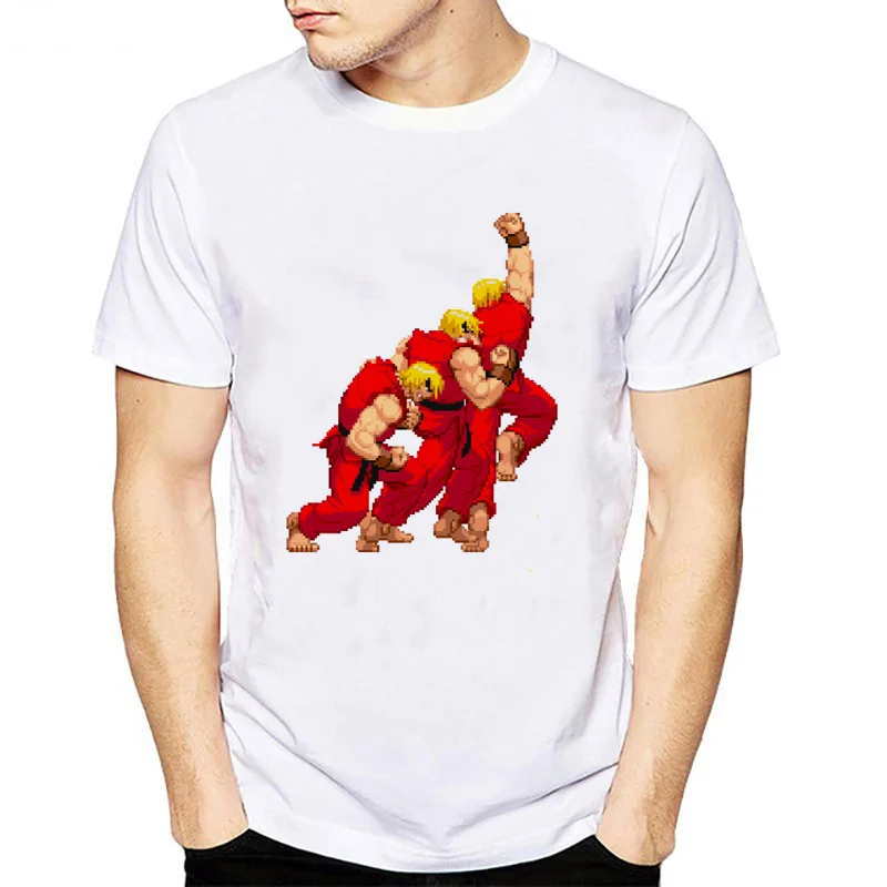 Модная футболка Для мужчин классический ретро аркадная игра Рю/Кен/Чун Ли Забавный Печать Лето Для мужчин блузка из хипстера футболки - Цвет: Picture-7