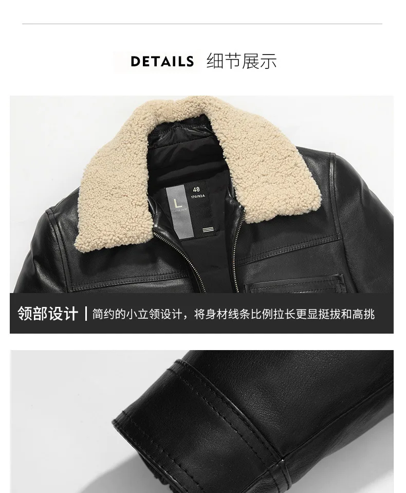 Leather Jacket Men Spring Autumn Genuine Cow Leather Mens Vintage Short Cowhide Coat Real Leather Slim Jackets nr31 YY512