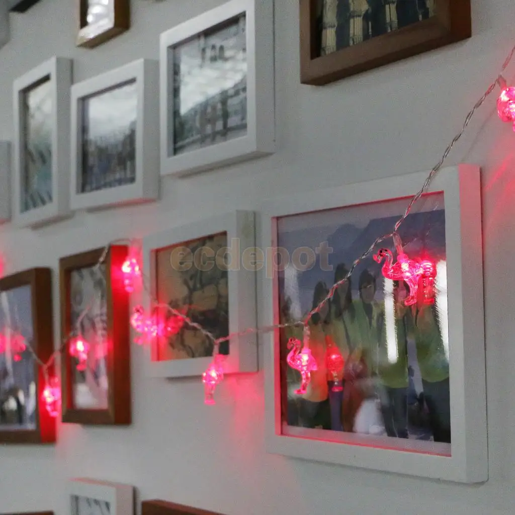 10 LED String Flamingo Fairy Lights Indoor Christmas Party 10 LED String Flamingo Fairy Lights Indoor Christmas Party