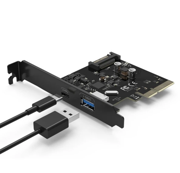 Desktop PC motherboard PCI-E to USB3.1 Type-c dual-port expansion card pcie 4x to usb 3.1 Type-A adapter SuperSpeed 10Gbps Desktop PC motherboard PCI-E to USB3.1 Type-c dual-port expansion card pcie 4x to usb 3.1 Type-A adapter SuperSpeed 10Gbps
