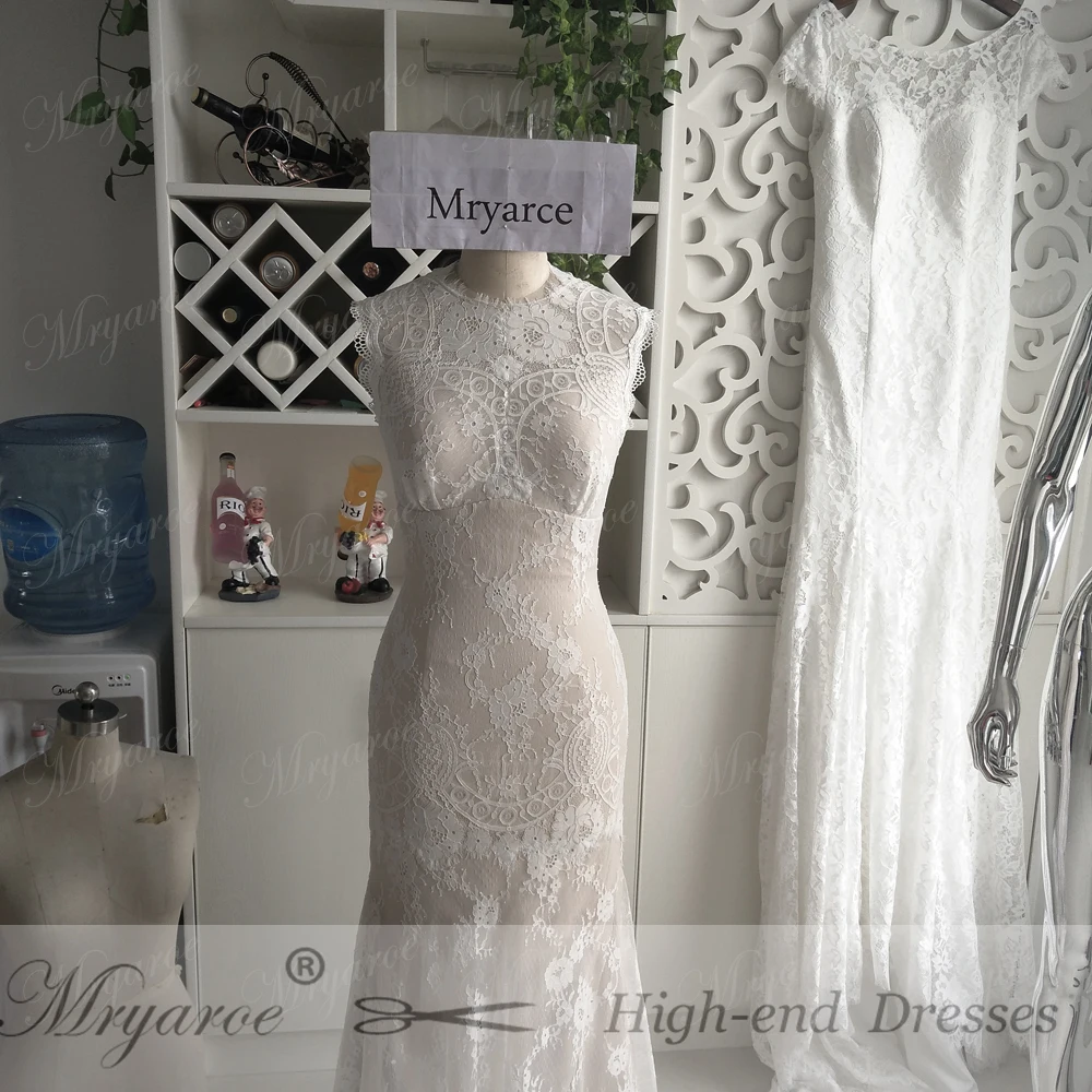 Mryarce Unique Design Vintage Exquisite French Lace Mermaid Wedding Dresses 2017 Rustic Birdal Gowns vestido de noiva (3)
