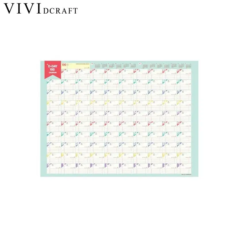 

Students Learning Supplies 100 Day Countdown Calendar Learning Schedule Periodic Planner Table Gift for Kids Study Planning