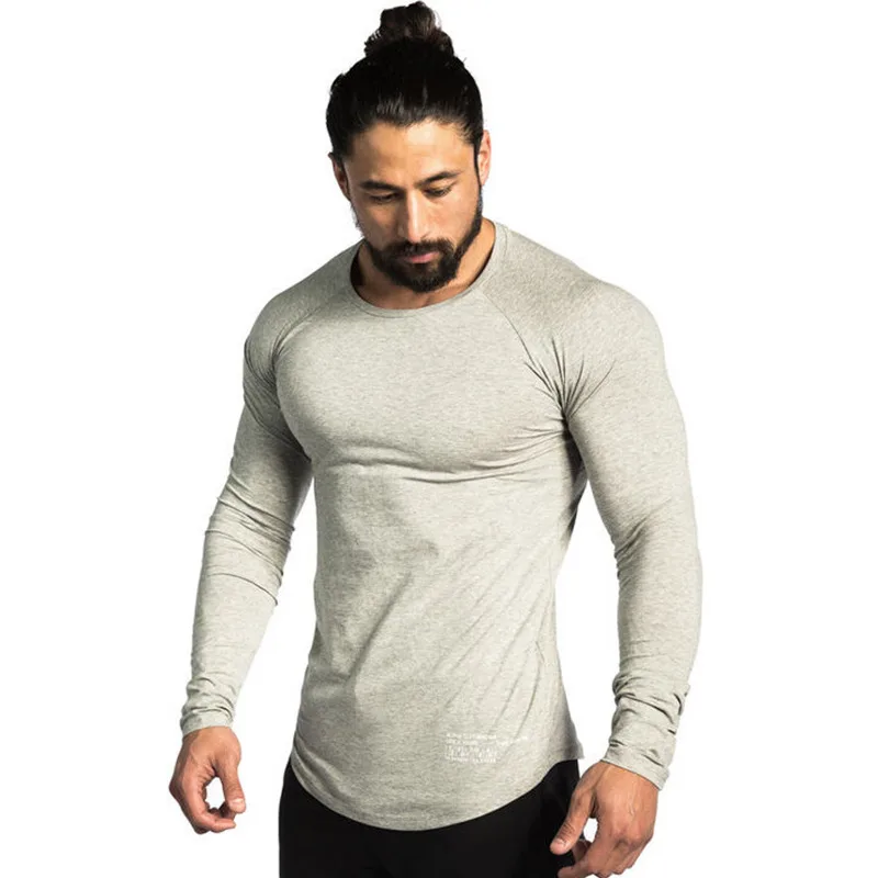 

Men Long sleeves cotton t shirt autumn style raglan sleeve casual fashion clothing Slim fit elasticity male Fitness tees tops
