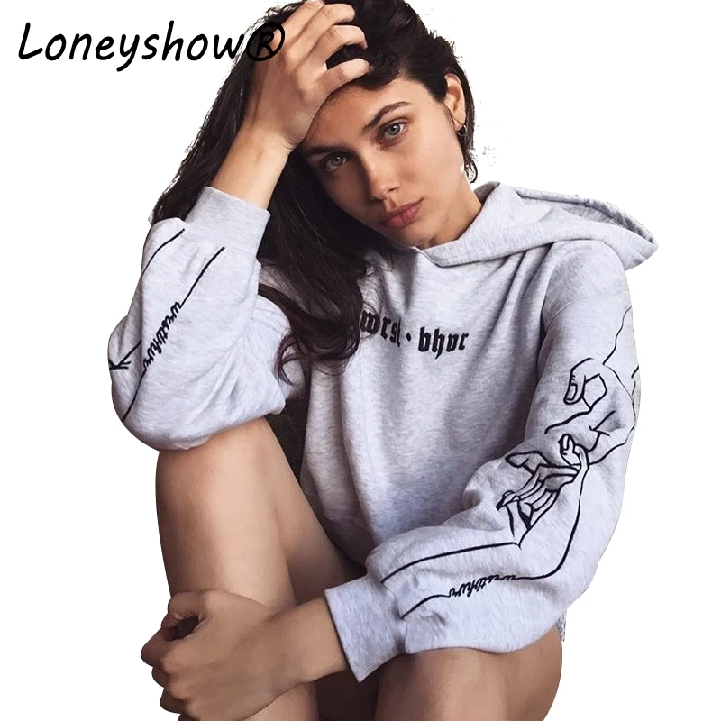 Loneyshow/Осенняя женская шапка с буквенным принтом флисовая длинным рукавом