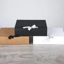 Большая черная Подарочная коробка День Святого Валентина Бумажный Косметический набор подарочные коробки с лентой, белая свадебная одежда коробка для одежды упаковка