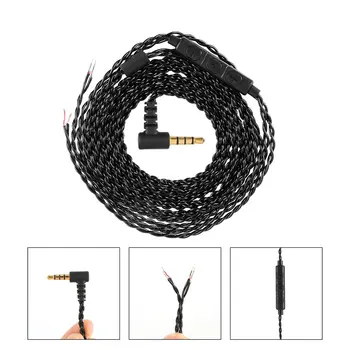 

Earphone Audio Cable Repair Replacement 3.5mm TRS Jack DIY Elbow Headphone 4 Copper Core Wire with Mic Volume Control
