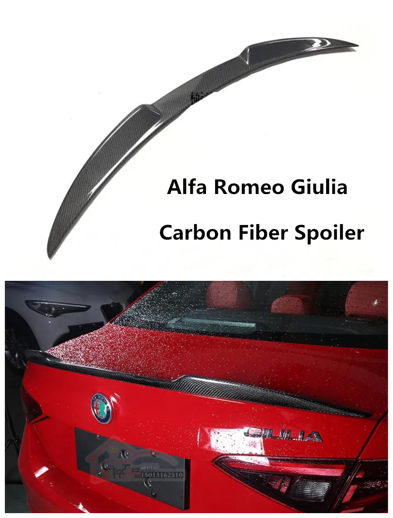 Высокое качество Спойлер из углеволокна для Alfa Romeo Giulia задние Спойлеры-крылья авто аксессуары