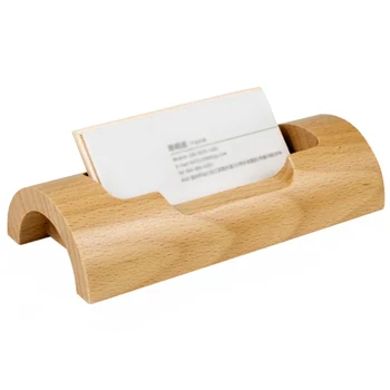 

Creative High-End Business Card Box Desktop Wooden Business Office Natural Trees Texture Beech Card Holder Storage Supplies 1pc