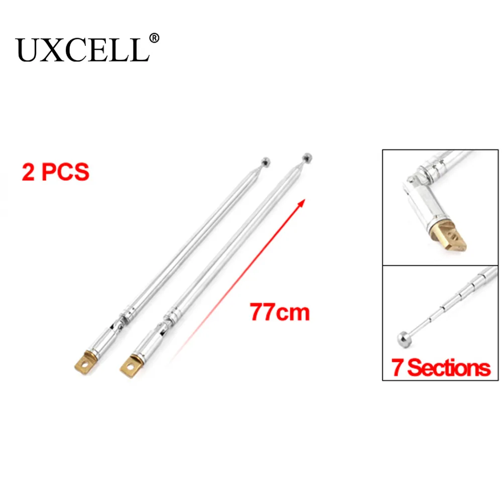 

UXCELL 2Pcs Vehicle Car 77Cm Length 7 Sections Rotating Rod Telescopic Antenna Aerial