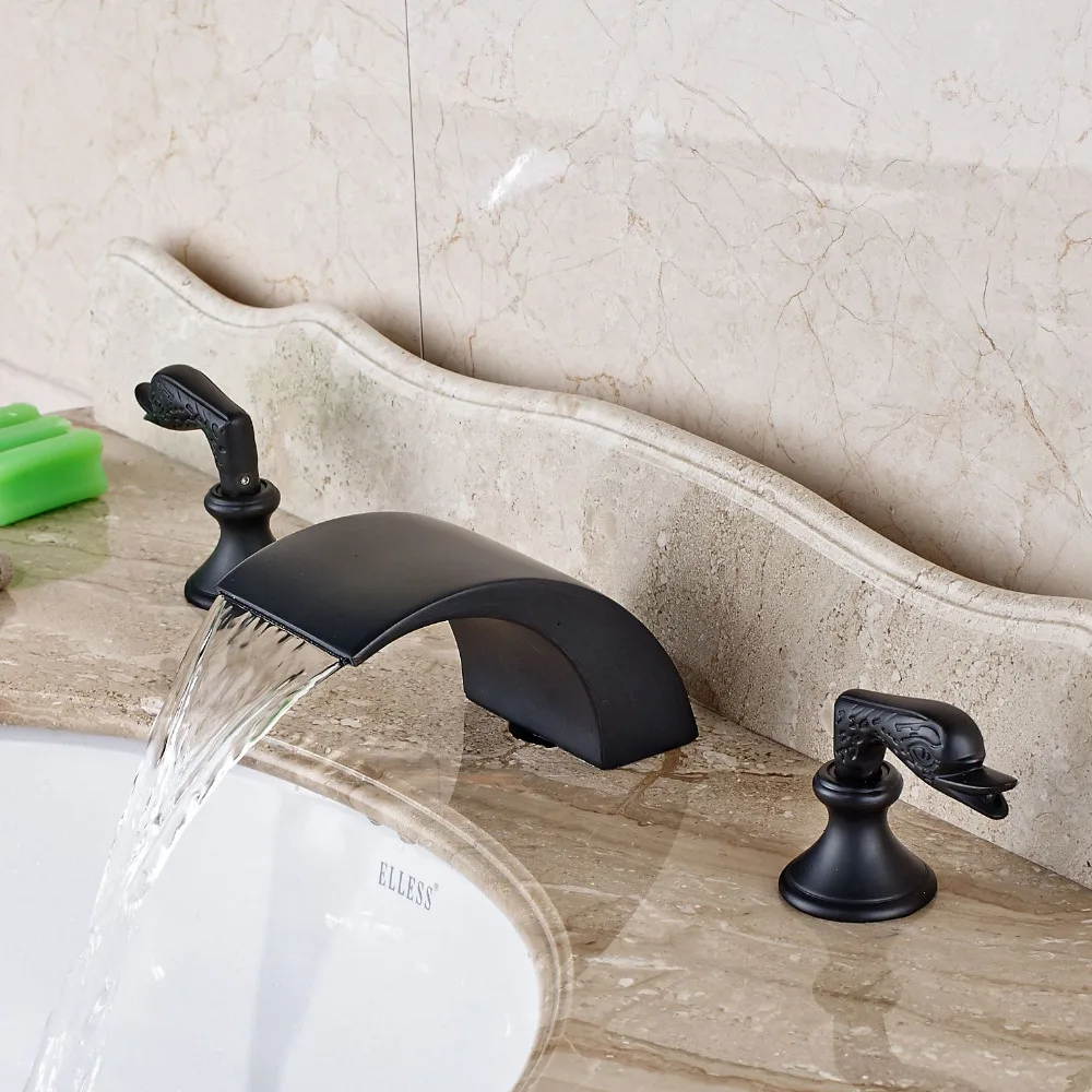 Бронзовый Смеситель для раковины с масляной прокладкой и широким водопадом|tap