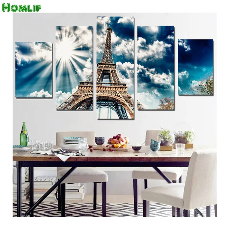 

5 pcs/set,5D DIY Diamond Painting,Cross Stitch Eiffel Tower,Needlework Diamond Embroidery Home Decorative gift,Diamond Mosaic