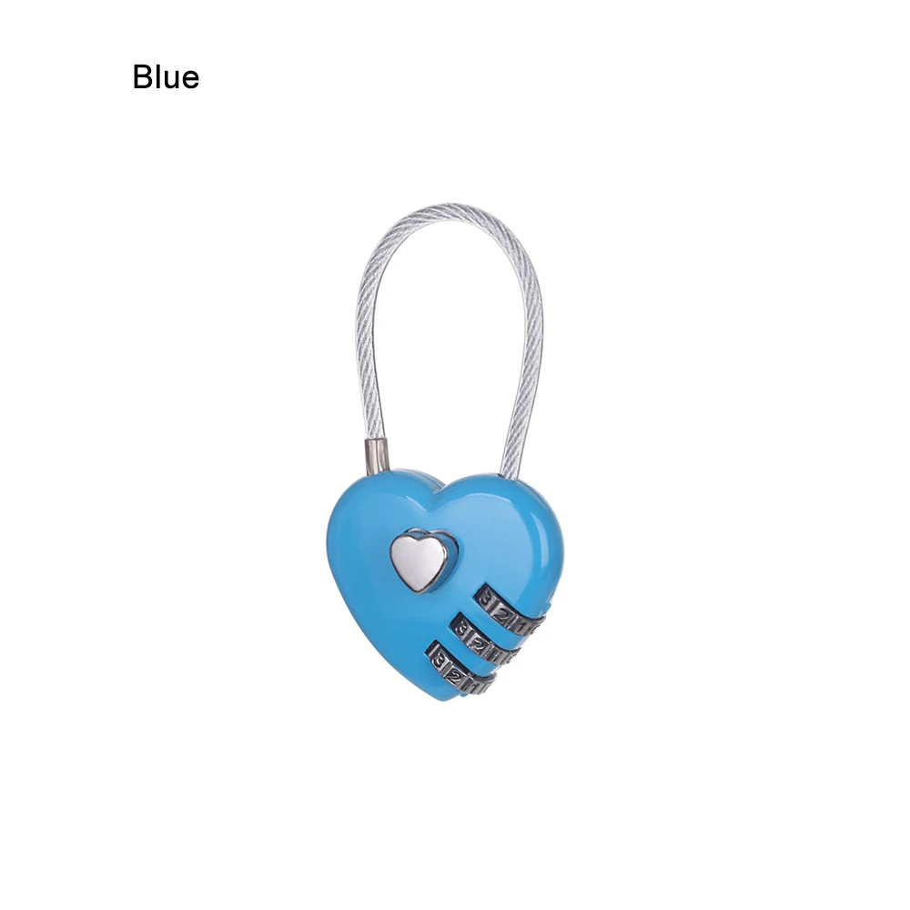 blue 1 шт. прекрасный замок в форме сердца 3 набора замок с цифровым шифром багаж Пароль замок двойной настроения замок любви туристический подарок - Цвет: blue