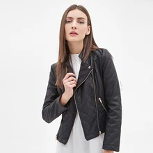 Winter Punk Pu Black Leather Jacket Short Biker Veste En Cuir Deri Ceket Camperas De Cuero Giubbotti In Pelle Donna 15130F047