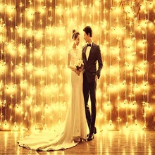 4,5X3 м рождественские гирлянды светодиодный гирлянды для дома наружные сетчатые огни сказочные вечерние садовые Свадебные праздничные декоративное освещение для занавесок