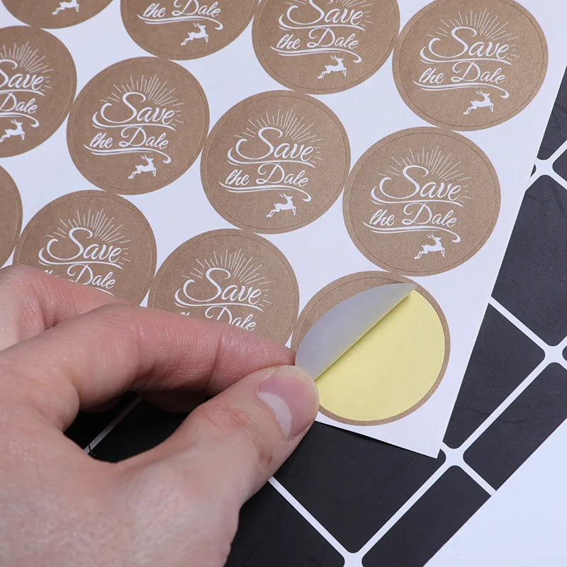 

120pcs Save The Date Sealing Label Stickers Craft Handmade Cake Packaging Seals Label Kraft Stickers Baking Wedding Gift Seals