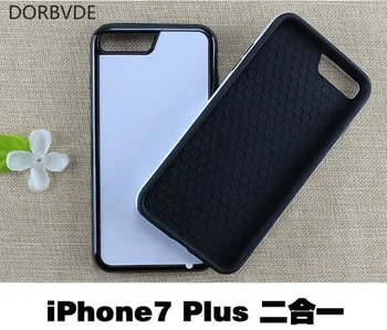 

2D Sublimation Double Rubber 2 in 1 blank Case for iPhone 5s 6 6s 7 8 7 plus X Heavy Duty with metal plates 50pcs/lot