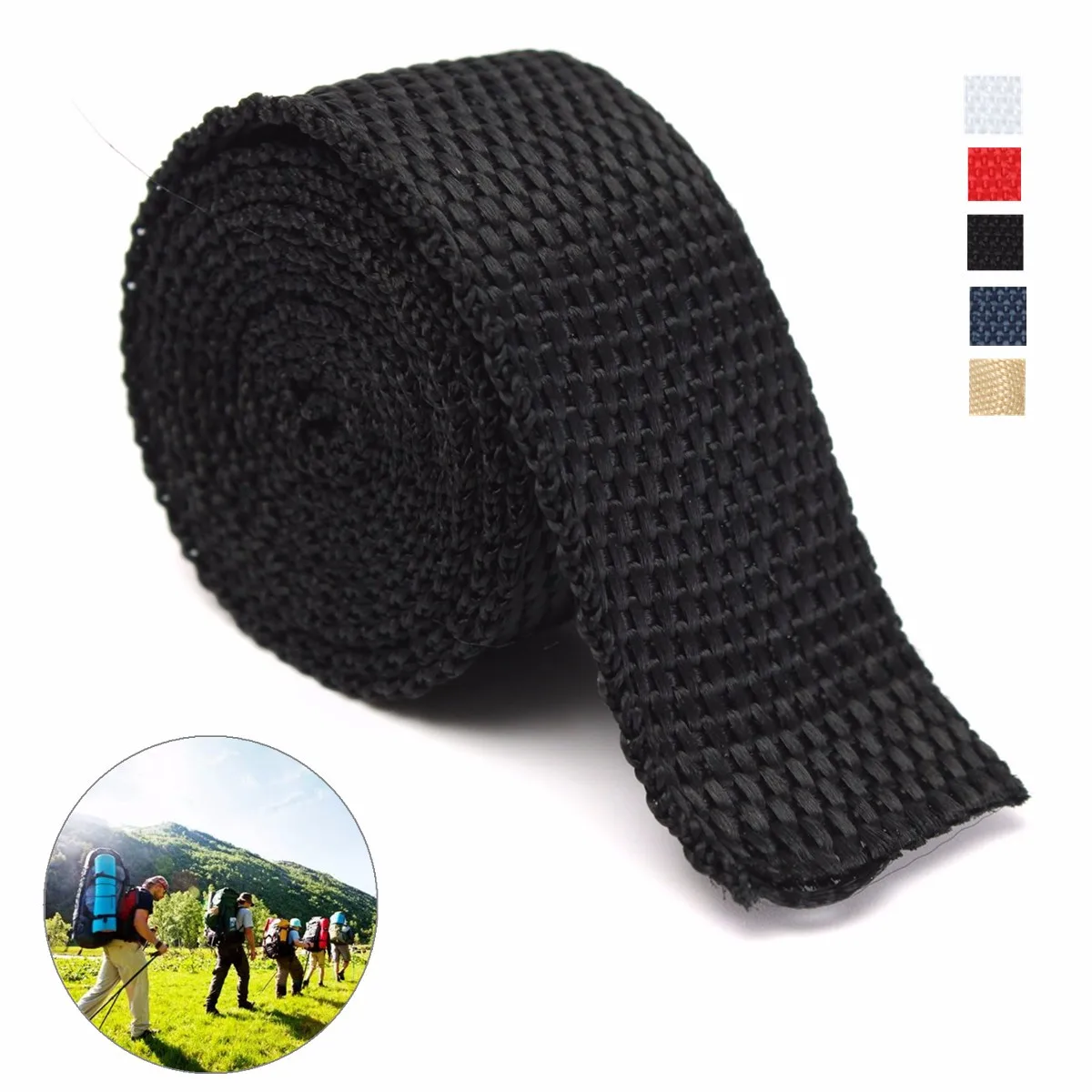 

25x1000mm Nylon Webbing Strap DIY Pet Rope Sewing Crafts Backpack Bags Belt Webbing Tape Knapsack Strapping Safety Belt