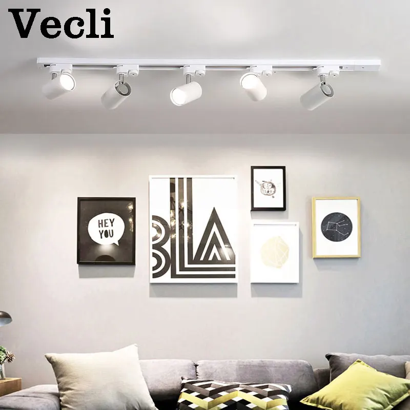 

Ceiling Surface mounted track Lamp clothing store cloakroom spotlight LED downlight Four heads White,Black