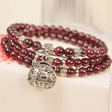 Натуральный камень кристалл модный браслет для выживания ручной работы 108 бусин молитва Будды Бусины Новинка; модный стиль