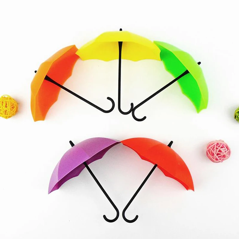 2017 New style 3pcs Creative Free Nail Storage Hook Umbrella Shaped