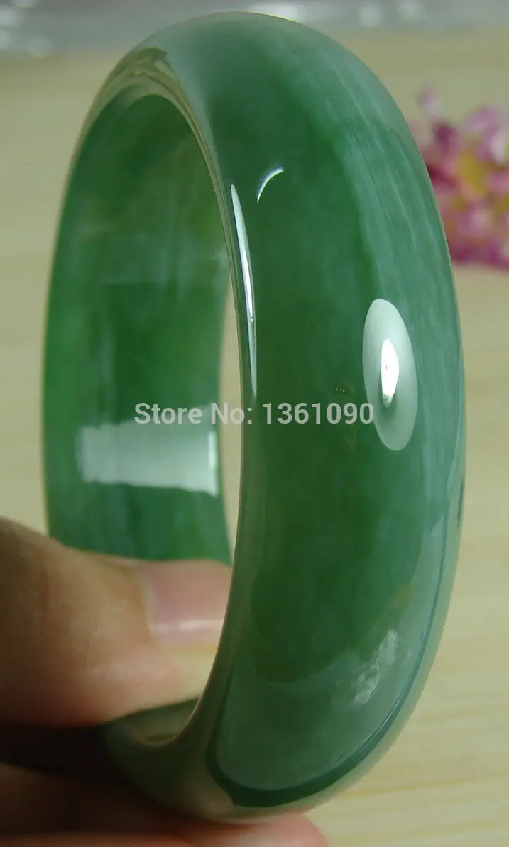 

xd 00606 Certified Chinese Natural Green Nephrite Hetian Jade Bangle Bracelet 58MM (A0502)