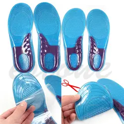 1 пара Мужская ортопедических Arch Поддержка спортивной обуви гель массажные стельки Run Pad голубой цвет силикагель обуви модные аксессуары