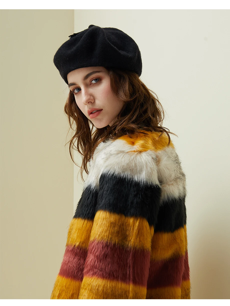 Women Knit Beret 100% Pure Wool Winter Warm Hat Female British Style Lady Painter Bonnet Hats Solid Color Beanie High Quality  (10)