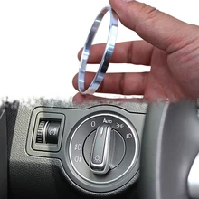 Farol interruptor decorativo guarnição quadro anel de metal para pq35 pq46 golf jett mk5 mk6 passat b6 b7 cc touran tiguan(China)
