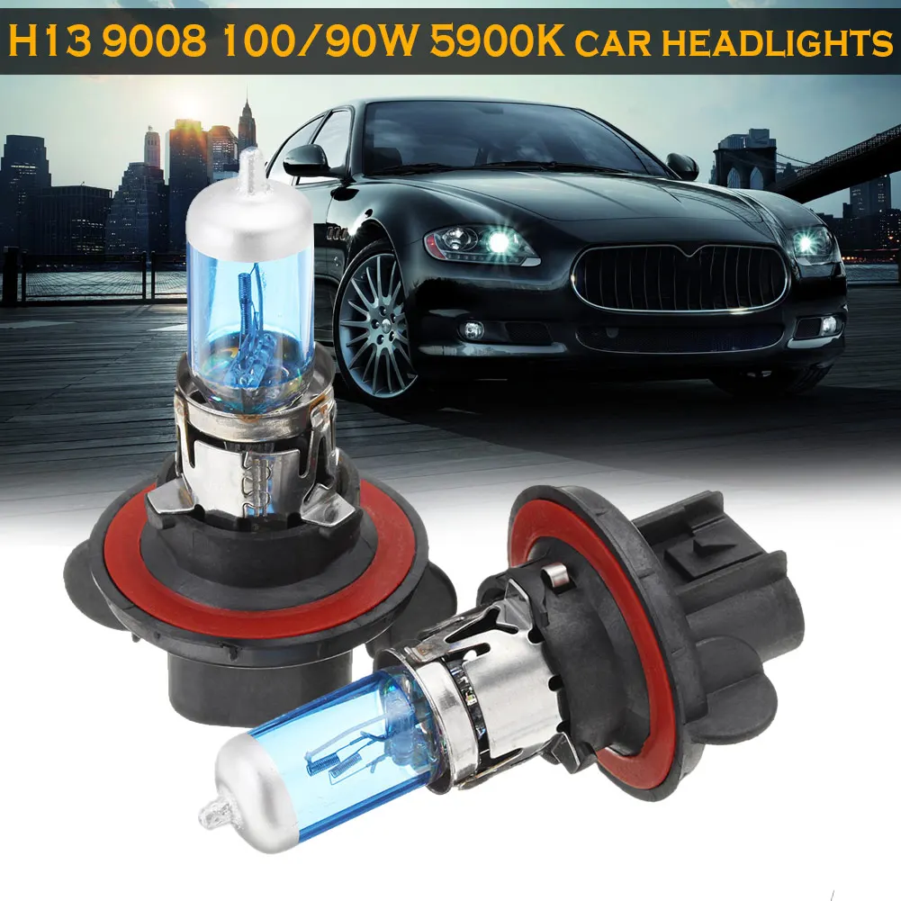 2Pcs H13 9008 5900K 55W//60W Super White HID Xenon Halogen Headlight Bulbs Lamps