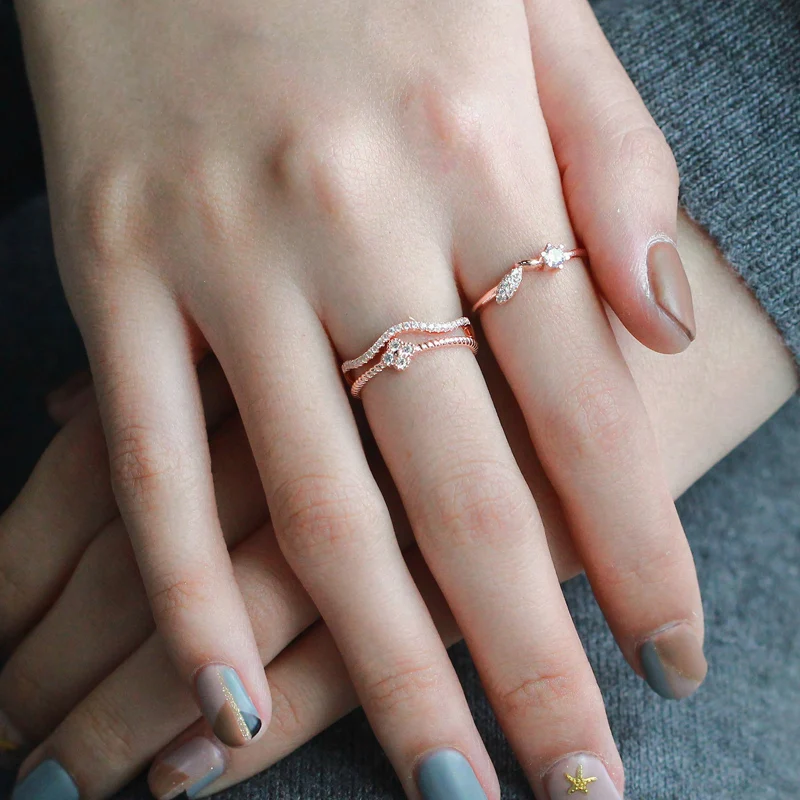 

Marfend 3pcs/set Silver Rings Flower Clover Geometry Shape Sterling Silver 925 Ring for Women Wedding Rings Office Fine Jewelry