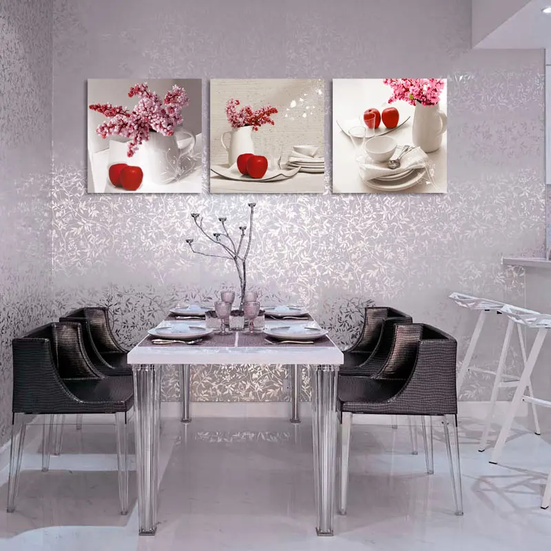 Artryst 3 Panels Wall Paintings for Kitchen Flower Wall Decor Modern