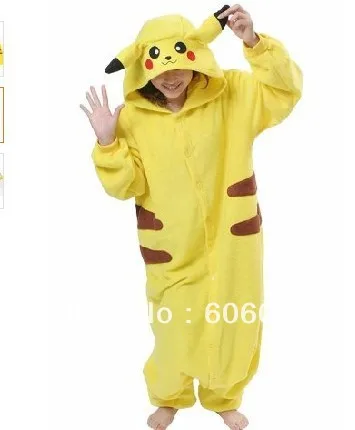 anime pokemon pikachu yellow adult unisex onesie women men ladies plus size kigurumi