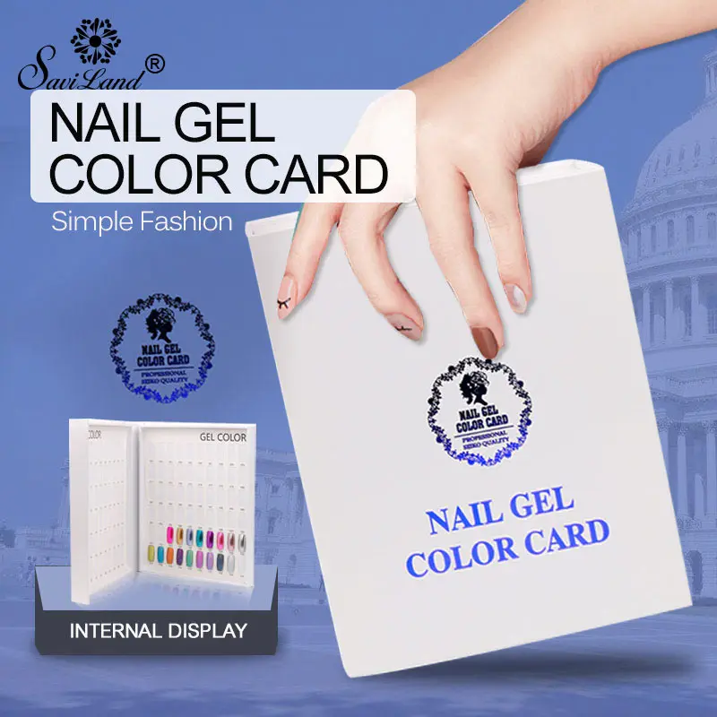 

Saviland 120 Colors Nail Gel Polish Display Card Book Color Board Palette Stand with 120pcs Nail Tips Salon Show Tools