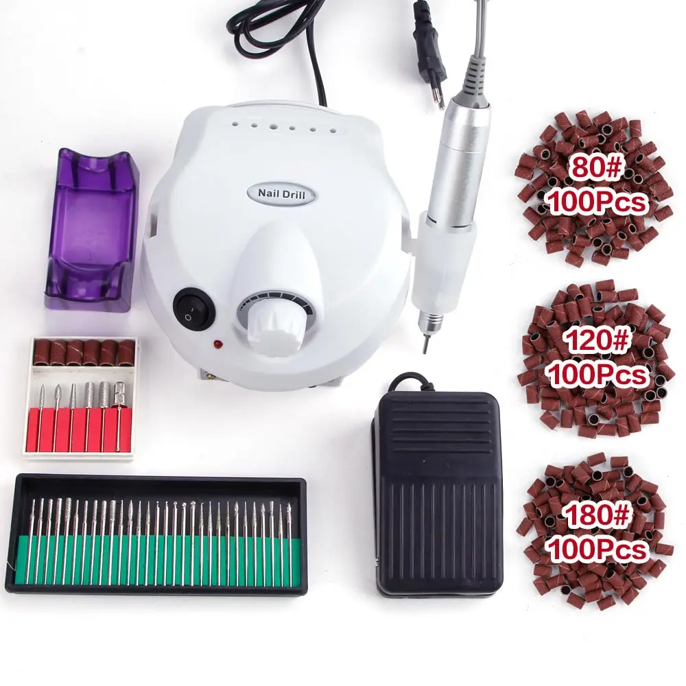 

Professional Nail Polish Remover Manicure Machine Tools Kit Nail Art File Bits Sanding Bands Electric Nail Drill Machine