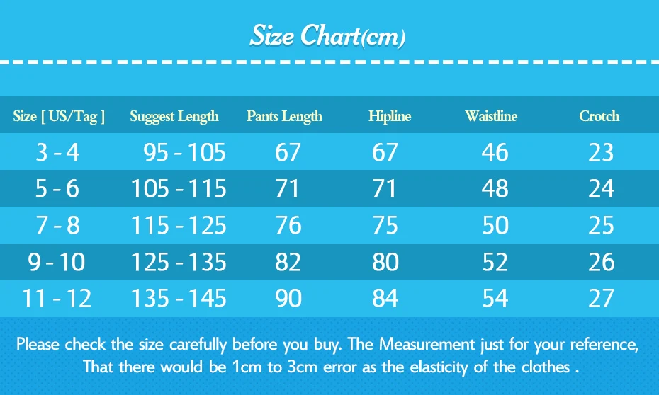 Size Chart5Pants 155