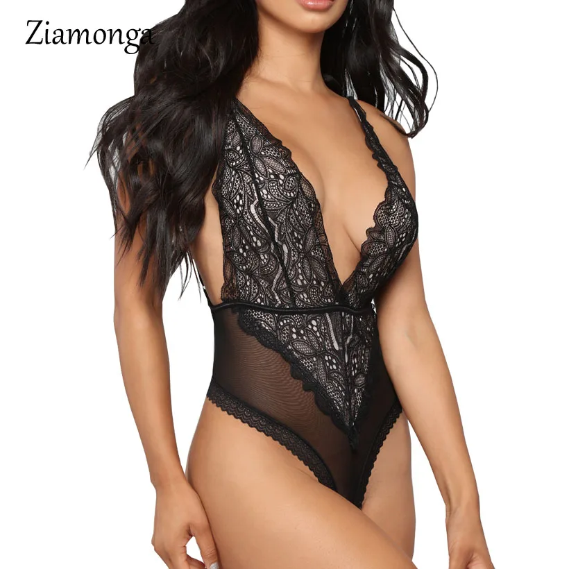 Ziamonga Сексуальное Женское боди без рукавов сетки боди Топ Тонкий кр - Цвет: C4168  Black