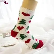 Повседневные женские толстые контрастные модные подходящие люди мультфильм цвет прекрасный один носки Рождество эластичный размер большинство носков