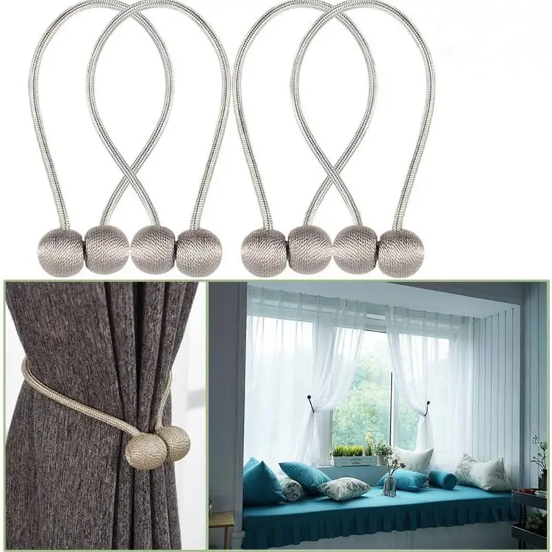 

1 PC Magnetic Curtain Tieback Braided Strong Magnetic Buckle Drapery Holdback Clip Holders Home Office Furniture DIY Decor #A