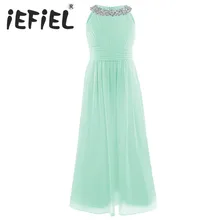 От 4 до 14 лет, Вечернее Бальное Платье с вышитыми цветами для девочек, платье принцессы для выпускного вечера, платье подружки невесты на свадьбу, детская юбка-пачка для причастия