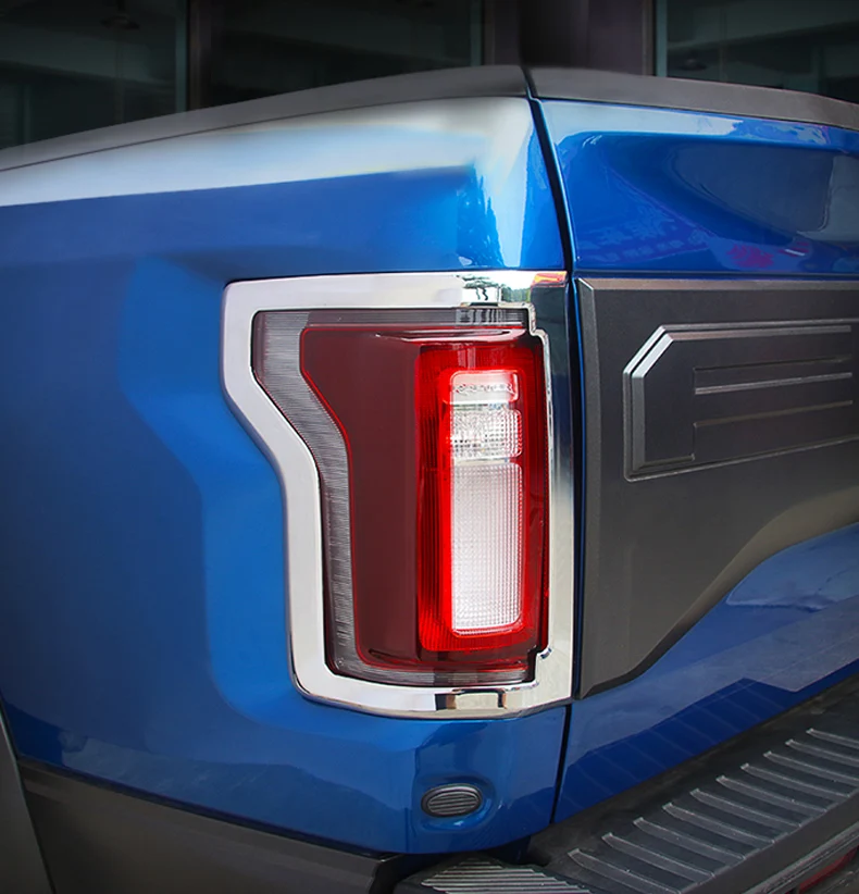 

Chrome Molding Cover For 2015-2019 Ford F150 Pickup Truck Rear Trunk Brake Warning Light Frame 2Pcs/Set Accessories Trims