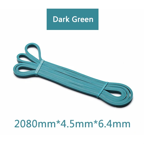 6.4mm Dark Green Резинки, резинки, фитнес-петли, спортивные резинки, Йога, гимнастика, экспандер для тренировок, оборудование - Цвет: 6.4mm Dark Green