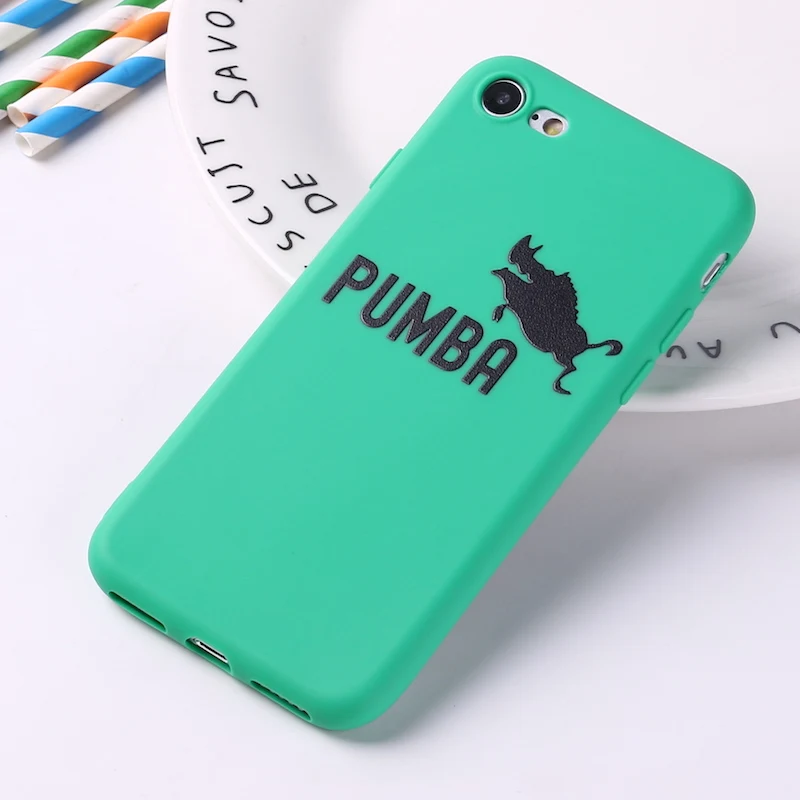 Для iPhone 11 Pro 6S 5S SE 8 8Plus X 7 7Plus XS Max мягкий силиконовый матовый чехол Fundas Coque Cover Lion King Pumba Hakuna Matata