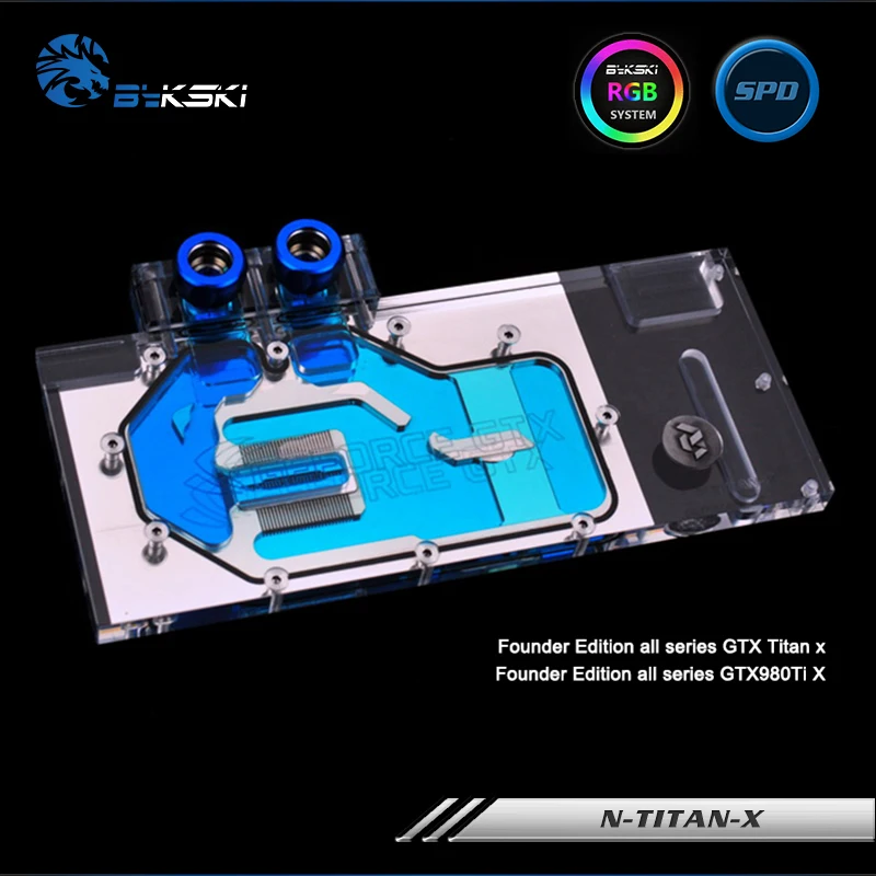 Bykski N-TITAN-X, полное покрытие видеокарты блок водяного охлаждения RGB/RBW для основателя издание все серии GTXTitan X/GTX980Ti X