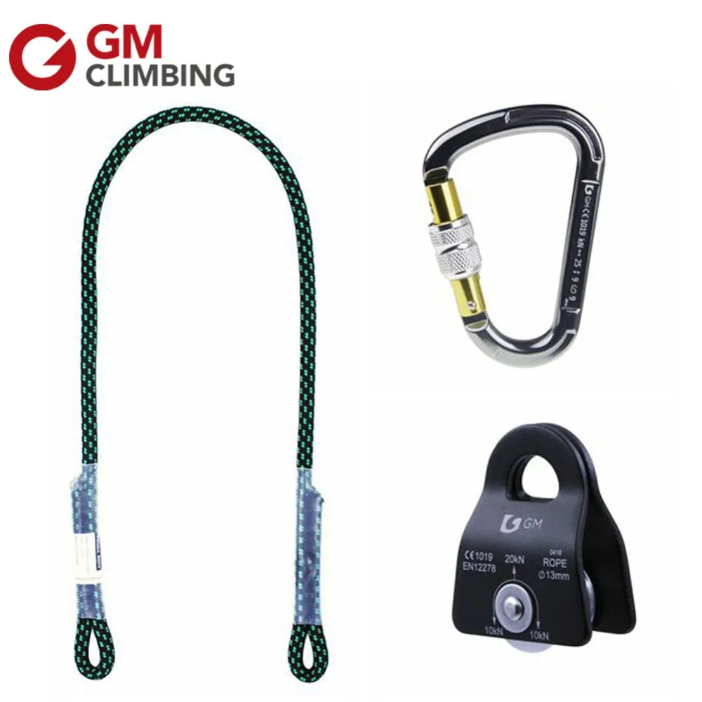 Outdoor Climbing Equipment 25KN HMS Carabiner Climbing Rope Pulley 20KN