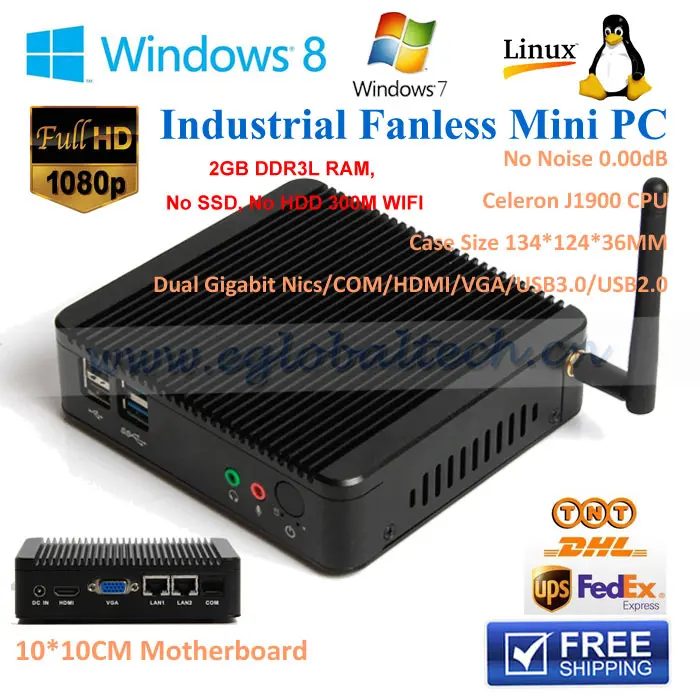 

Mini Pc RS232 Intel J1900 2GHz Quad Core Barebone System Mini PC Desktop Windows 10 TV BOX Stick HDMI VGA Dual Lan Port