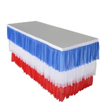 Adeeing флаг Цвет 3-х слойные эластичная байковая подошва Юбка для стола крышка Свадебная вечеринка украшения дома
