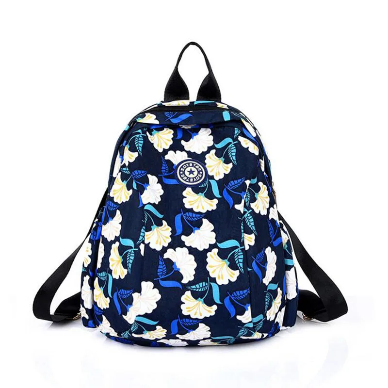 Japan Style Floral Prints Backpacks High Quality Nylon Patch School Backpack Bags For Girls